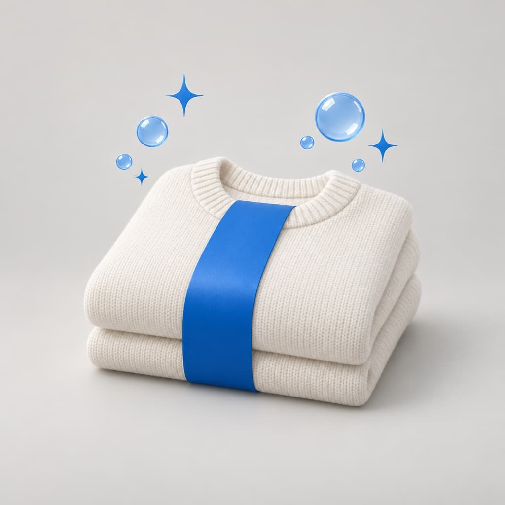 Skizze: Pullover reinigen.